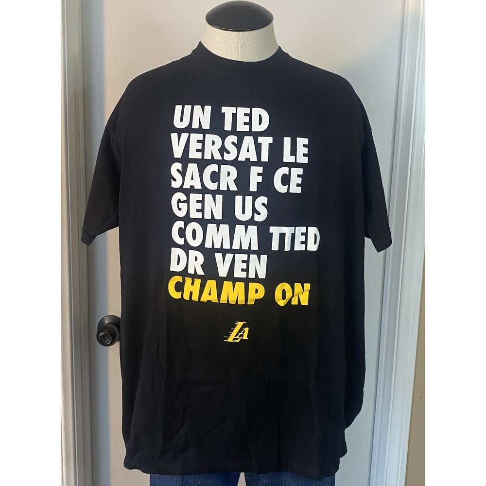 Lakers United Committed Champion Opening‎ Night 2018 Black Shirt No I In Team XL